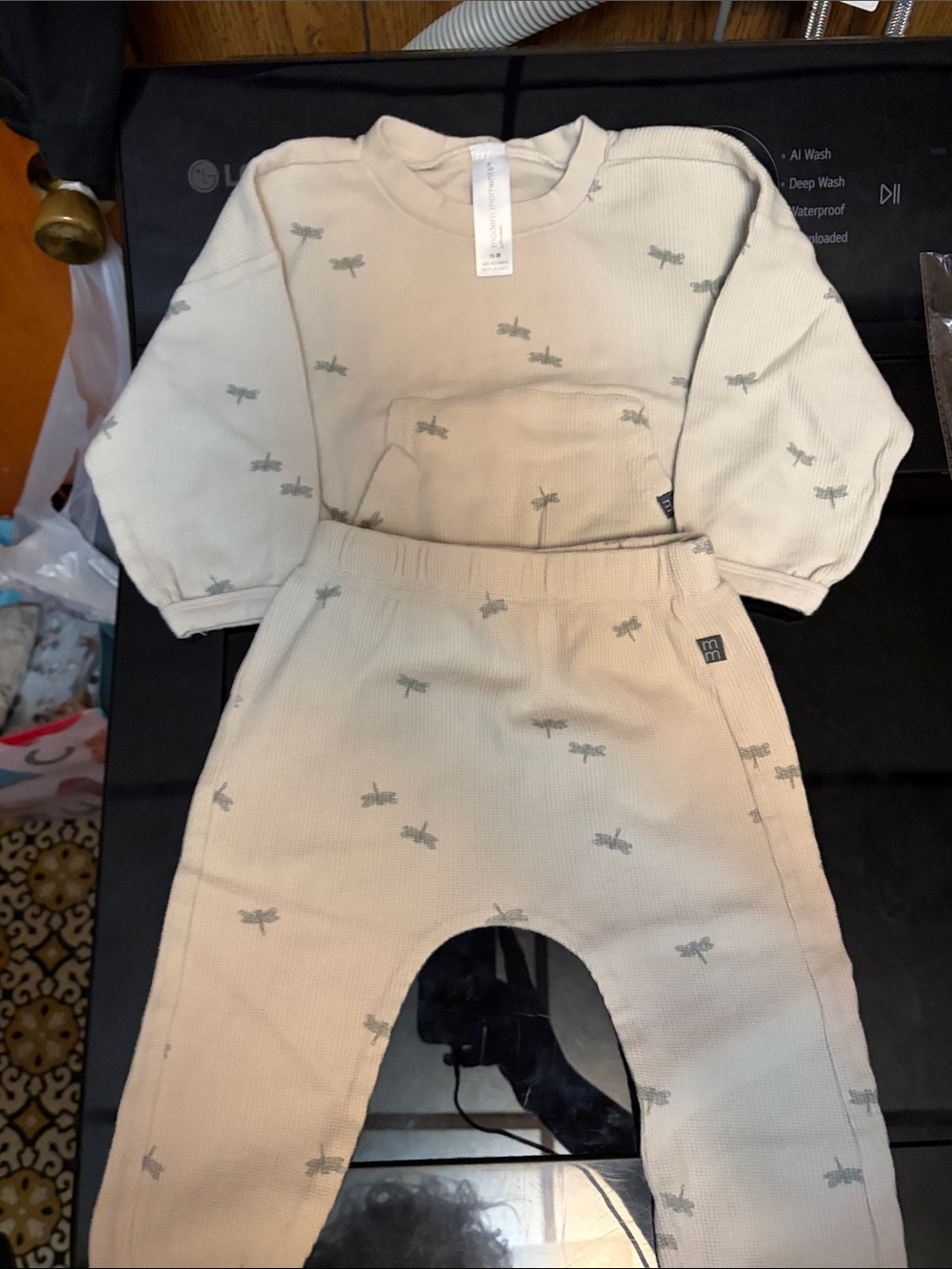 Cream Dragonfly Kids Matching Sweatshirt & Joggers Set